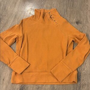 Pact Orange Organic Cotton Waffle Knit Pullover